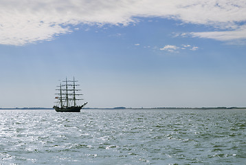 Image showing Tall ship in the sea