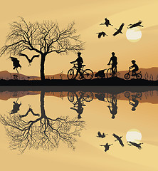 Image showing Family Trip to bike