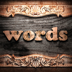 Image showing Golden word on wood