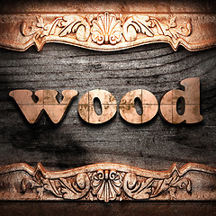 Image showing Golden word on wood