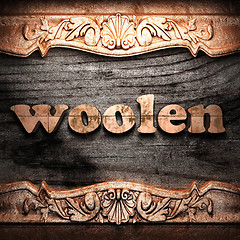 Image showing Golden word on wood