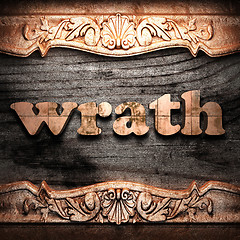 Image showing Golden word on wood