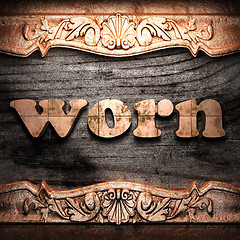 Image showing Golden word on wood