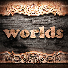 Image showing Golden word on wood