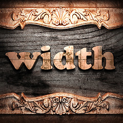 Image showing Golden word on wood