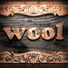 Image showing Golden word on wood