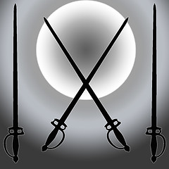 Image showing Coat of Arms Siver Sun Sword Silhouette 