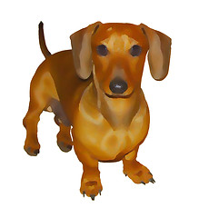 Image showing Isolated Story Book Painting of Miniature Dachshund