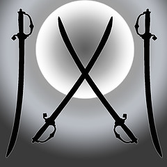 Image showing Coat of Arms Siver Sun Sword Silhouette 