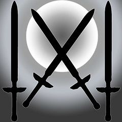 Image showing Coat of Arms Siver Sun Sword Silhouette 