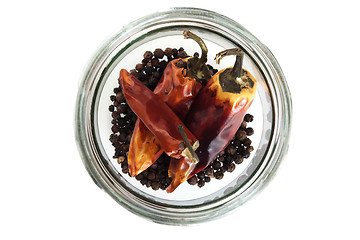 Image showing Dried red chili peppers 