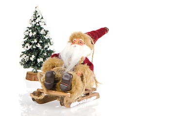 Image showing Miniature of Santa Claus on sleigh