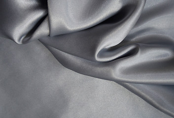 Image showing Smooth elegant grey silk as background 