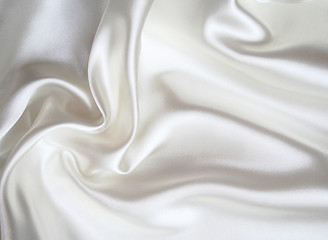 Image showing Smooth elegant white silk as background 