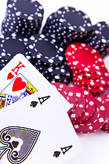 Image showing playing cards and poker chips