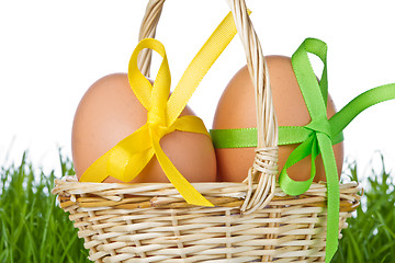 Image showing basket with easter eggs