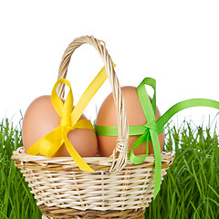 Image showing basket with easter eggs