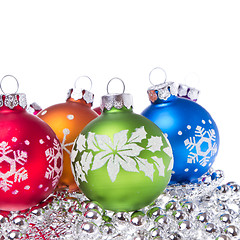 Image showing christmas balls with snowflake symbols