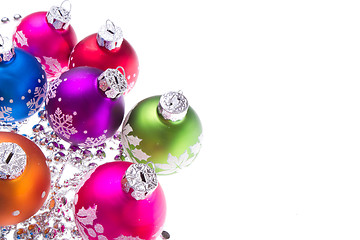 Image showing christmas balls with snowflake symbols