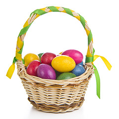 Image showing easter eggs in basket