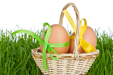 Image showing basket with easter eggs