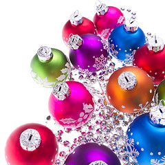 Image showing christmas balls with snowflake symbols