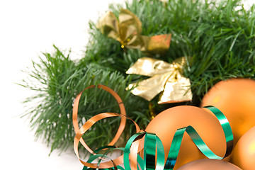 Image showing christmas decoration with green garland