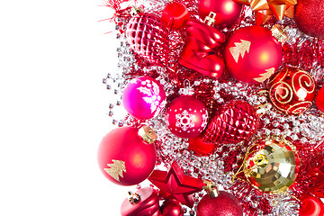 Image showing christmas balls and tinsel