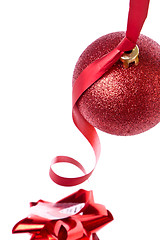 Image showing christmas ball with ribbon