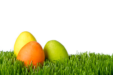 Image showing easter eggs in grass