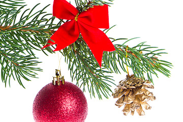 Image showing christmas ball on branch