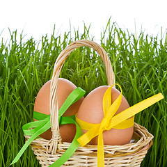 Image showing basket with easter eggs