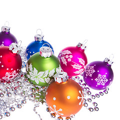 Image showing christmas balls with snowflake symbols