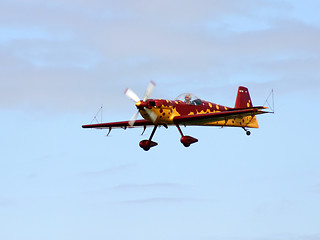 Image showing Classical propjet in the air. European Aerobatic Championship