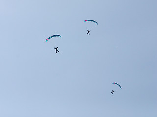Image showing Parachutists at the European Aerobatic Championship