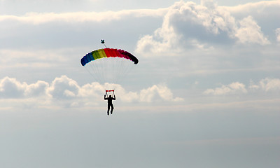 Image showing Parachutists at the European Aerobatic Championship