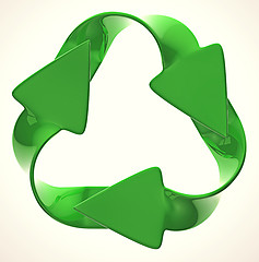 Image showing Ecological sustainability: green recycling symbol 