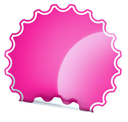 Image showing Magenta round bent sticker or label