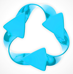 Image showing Environmental sustainability: blue recycling sign