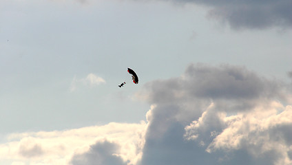 Image showing Parachutists at the European Aerobatic Championship