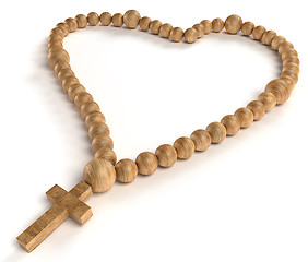 Image showing religious life and love: wooden chaplet or rosary beads