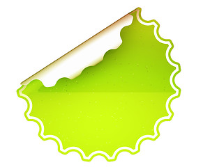 Image showing Lettuce Green round bent sticker or label 