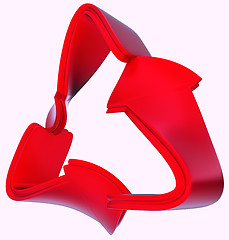 Image showing Ecological and recycling concept: red symbol isolated