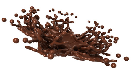 Image showing Tasty Splashes: Liquid chocolate with drops