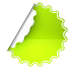 Image showing Lettuce Green round bent sticker or label