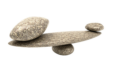 Image showing Ponderous thing: balancing cobblestones isolated