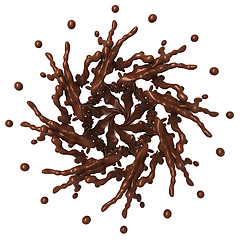 Image showing Sweet Splashes: Liquid chocolate star shape with drops