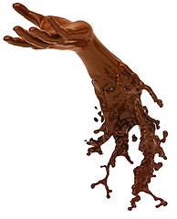 Image showing Sweet chocolate hand isolated