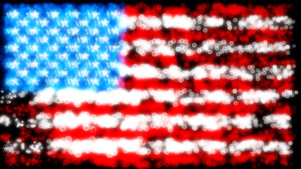 Image showing Holiday: glittering and sparkling USA flag 