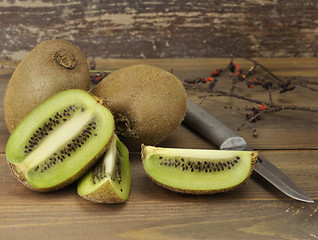 Image showing Kiwi Fruits Close Up